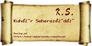 Kuhár Seherezádé névjegykártya